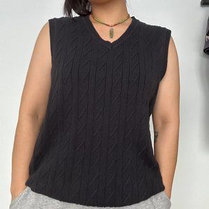 St. John's Bay Black Knitted Men's Vest Sweater XL